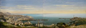 Veduta di Genova col porto door Ippolito Caffi