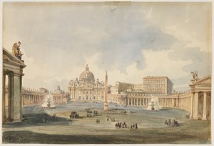 Uitzicht op het Sint-Pietersplein en de basiliek in Rome