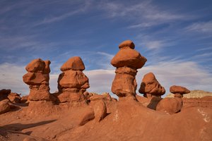 Rotsformaties in Goblin Valley State Park in Utah, 2020