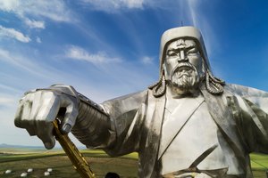 Het Genghis Khan Ruiterstandbeeld, onderdeel van het Genghis Khan Standbeeldcomplex