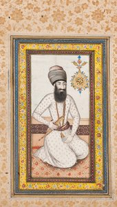 Portret van Karim Khan Zand, een van een paar met Nadir Shah, Qajar Iran