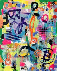 Levendige Bitcoin-graffiti