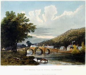 Nieuwe brug, Vale of Ovoca, Co. Wicklow, 1835 door Irish School