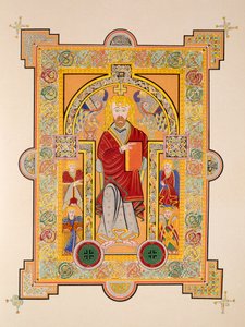 Sint Matteüs, uit een facsimile kopie van het Book of Kells, uitgegeven door Day & Son