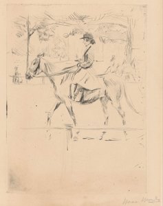 Vrouw te paard door Isaac Israels (signed by artist)