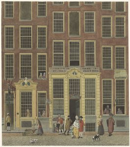 De boekhandel en het loterijkantoor van Jan de Groot in de Kalverstraat te Amsterdam