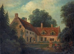 De geboorteplaats van Horatio Nelson (1758-1805), in Burnham Thorpe, Engeland, waar zijn vader, de eerwaarde Edmund Nelson (1722-1802), rector was, en waar Horatio Nelson met zijn vrouw woonde terwijl hij een werkloze kapitein was door Isaac Pocock