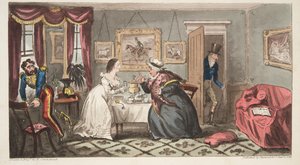 Een bad beau en fragiele belle of de heer B. en juffrouw L., uit The English Spy, uitgegeven 1824
