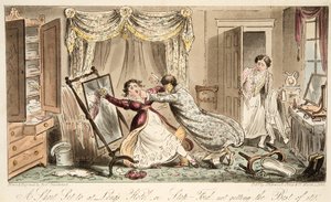 Een korte set in Longs Hotel of Stop-Ford krijgt niet het beste ervan, uit The English Spy, gepubliceerd 1824