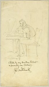 George Cruikshank maakt een ets