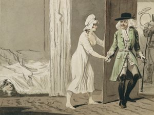De gehoornde vertrekt voor de jacht, c.1800 door Isaac Robert Cruikshank