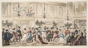 Het Fancy Bal in de Upper Rooms, Bath, uit The English Spy, gepubliceerd Londen, 1824