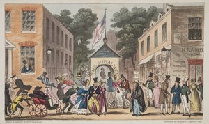 De Koninklijke Bronnen, Cheltenham of Spasmodische aandoeningen door Spa Water, uit The English Spy, gepubliceerd 1824 door Isaac Robert Cruikshank