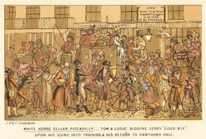 White Horse Cellar, Piccadilly door Isaac, Robert and George Cruikshank