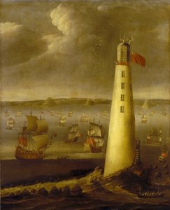 Eddystone vuurtoren, voor de kust van Devon (Engeland) door Isaac Sailmaker