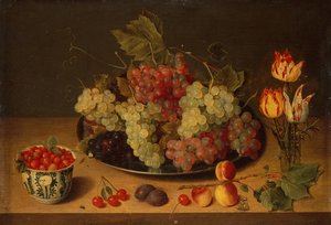 Stilleven met fruit en bloemen