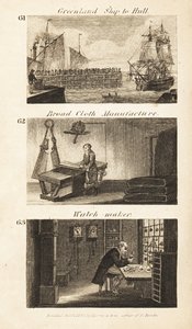 Ambachten in Regency Engeland: Groenlandschip naar Hull, breeddoekfabricage en horlogemaker
