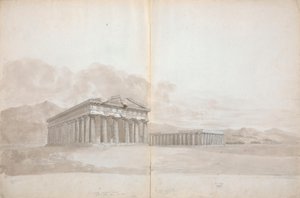 Twee Tempelruïnes met Studies door Isaac Weld