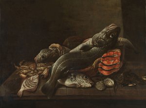 Stilleven met vis door Isaac van Duynen