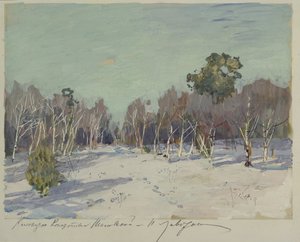 Tuin in de sneeuw, 1880s