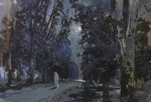 De schaduwen. Maanlichte nacht, 1880s door Isaak Ilyich Levitan