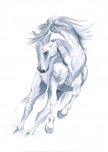 Abstract rennend paard