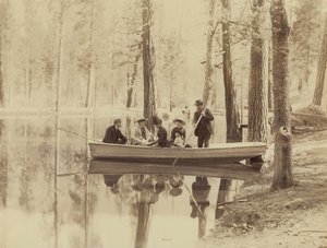 Scène op Stella Lake, Wawona Station,1880 (foto) door Isaiah Taber