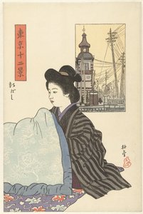 Shinbashi door Ishii Hakutei