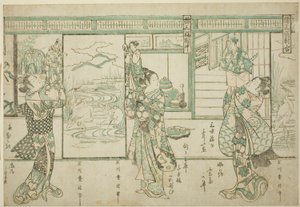 Poppenspelers - Een set van drie (Ayatsuri sanpukutsui) door Ishikawa Toyonobu