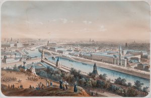 Panoramisch uitzicht op Moskou, 1820s