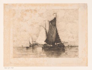 Schepen op de Schelde door Isidore Meyers