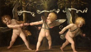 Allegorie met gevleugelde cherubs, c. 1635 door Isidoro Bianchi