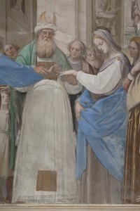 (detail) van Het Huwelijk van de Maagd Maria door Isidoro Bianchi