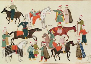 Ms 1671 Een paardenmarkt, c.1580 door Islamic School