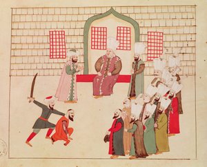 Ms 1671 Een vizier kijkt naar een executie door Islamic School