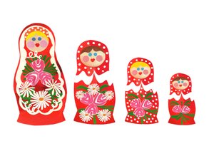 Russische poppen, 2014 (gesneden papier)