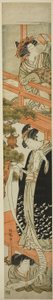 Parodie van de Briefleesscène in Chushingura door Isoda Koryusai