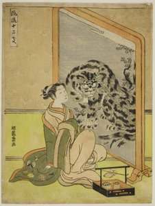Tijger, uit de serie "Modieuze Twaalf Tekens van de Dierenriem (Furyu juni shi)"