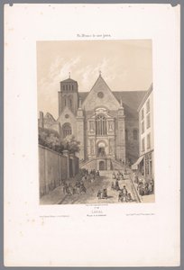 Zicht op de kathedraal van de Sainte-Trinité te Laval door Isodore Laurent Deroy