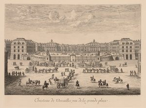 Uitzicht op het Paleis van Versailles, vanaf het hoofdplein door Israël Silvestre