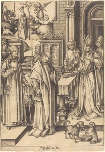 Het offer van Joachim, ca. 1490-1500 door Israhel van Meckenem