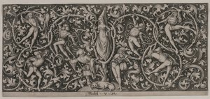 Ornament met Dans van de Geliefden door Israhel van Meckenem