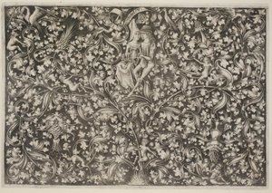 Ornament met geliefden door Israhel van Meckenem