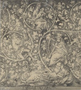 Ornamentale gravure met de boom van Jesse door Israhel van Meckenem