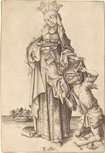 Heilige Elizabeth van Thüringen, c. 1475-1480 door Israhel van Meckenem