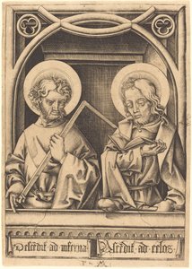 Heiligen Thomas en Jacobus de Mindere door Israhel van Meckenem