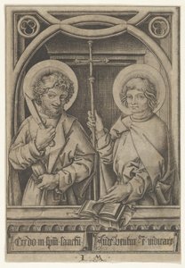 St. Bartholomeus en St. Philip, uit De Apostelen door Israhel van Meckenem