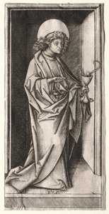 Sint Johannes met slang in kelk door Israhel van Meckenem
