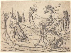 De Steniging van Sint Stefanus, ca. 1470 door Israhel van Meckenem