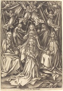 De Kroning van de Maagd door Israhel van Meckenem after Hans Holbein the Elder